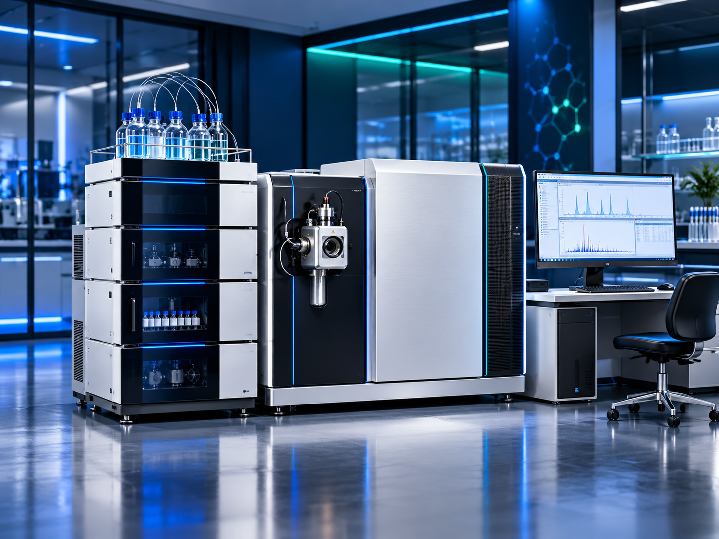 Orbitrap LC-MS/MS analytical system in a modern laboratory