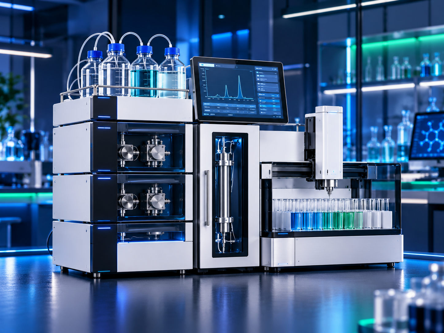 Preparative HPLC purification system with fraction collector